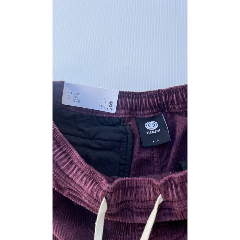 Element Chillin Cord Elastic Waist Pants Size Small Winetasting NWT - Picture 6 of 8